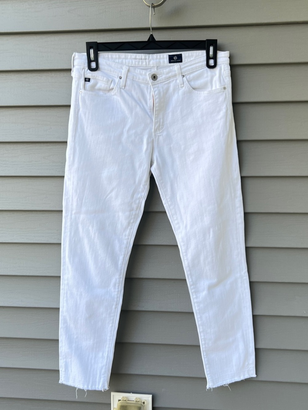 AG Adriano Goldschmied Stevie White Jeans Womens 30R Slim Straight Ankle
